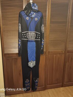 RUBIES Mortal Kombat Sub Zero Mens Costume Blue Black Jumpsuit Mask Halloween